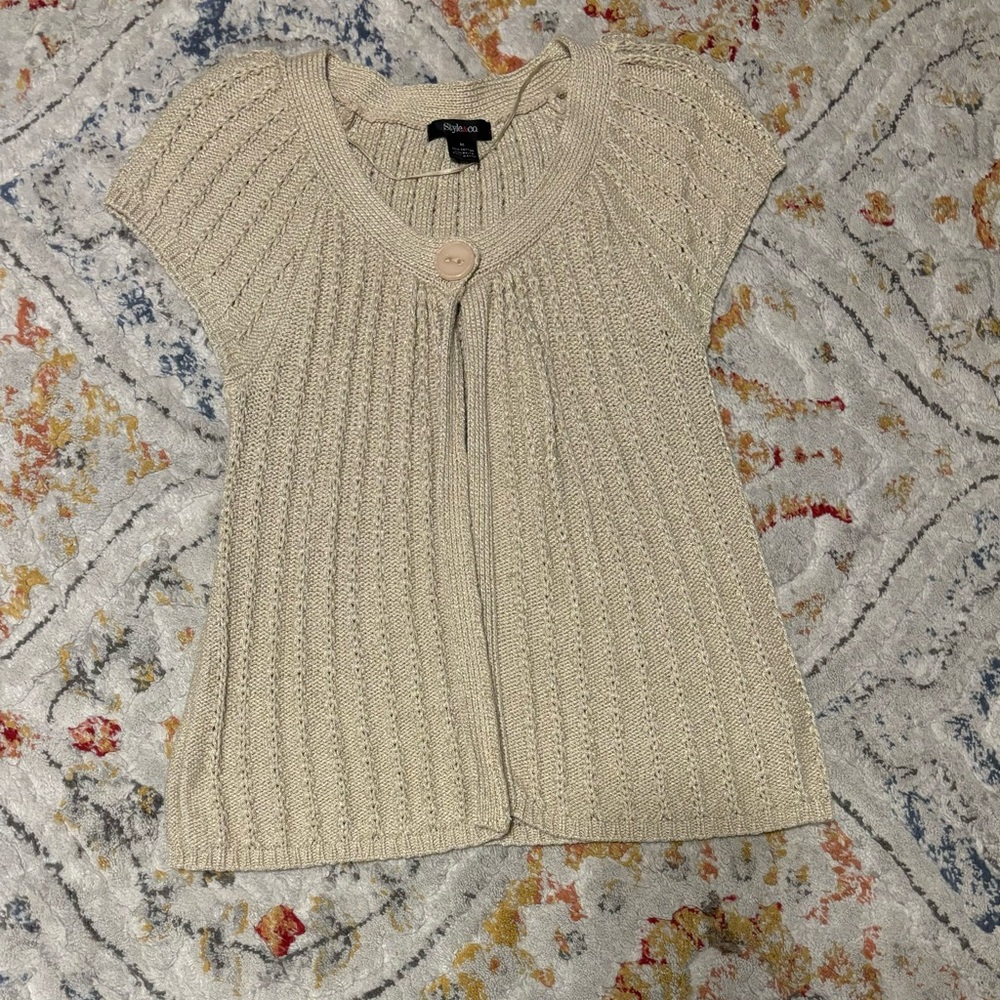 Style&Co cap sleeve knit buttoned cardigan